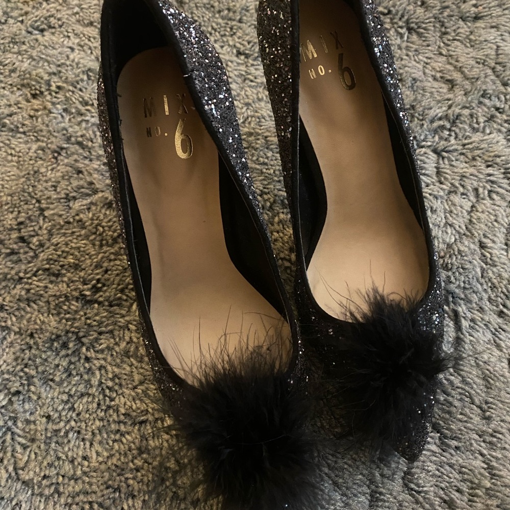 Black Glitter Stilettos